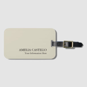 Modern Minimalist Plain Simple Luggage Tag