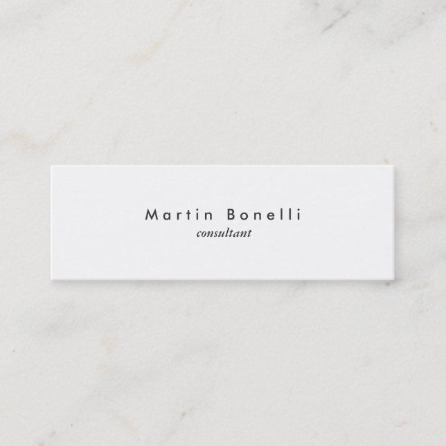 Modern Minimalist Plain Skinny Business Card (Front)