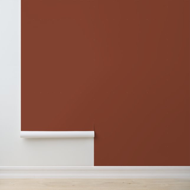 Modern Minimalist Plain Solid Colour Terracotta Wallpaper (Application)