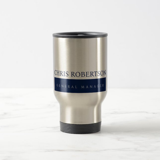 Modern Minimalist Plain Travel Mug (Center)
