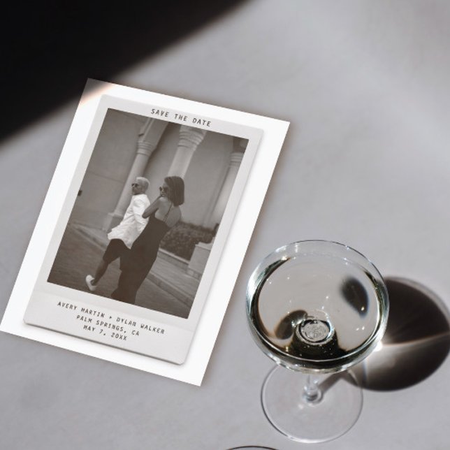 Modern Minimalist Polaroid Photo Save the Date (Creator Uploaded)