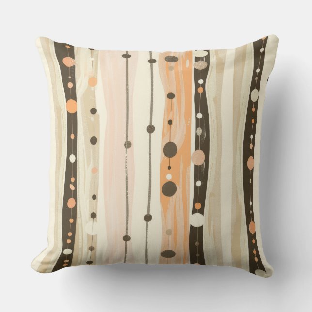 Modern Minimalist Polka Line Cushion – 20x20"  (Front)