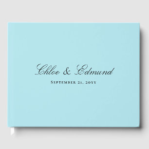 Modern Minimalist Powder Blue Wedding Guest Book