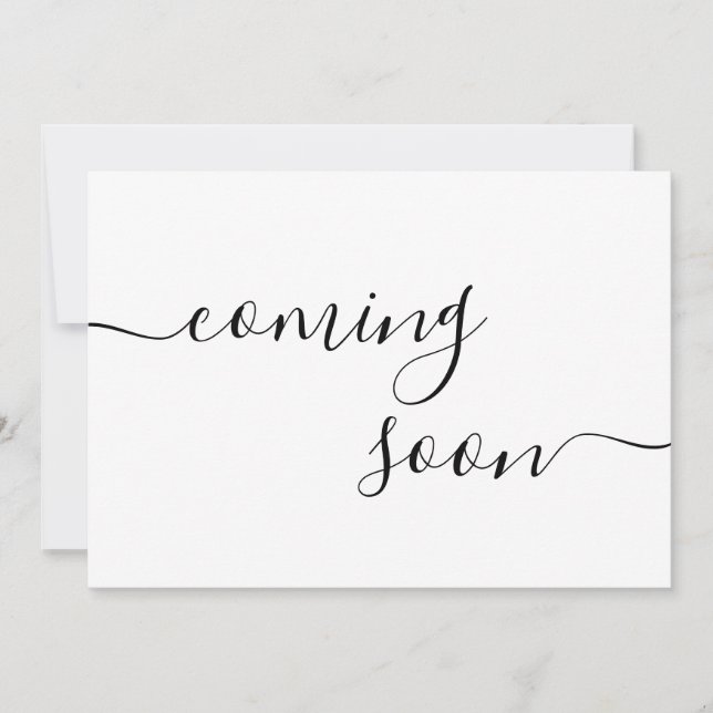 Modern Minimalist Pregnancy Announcement Card (Front)