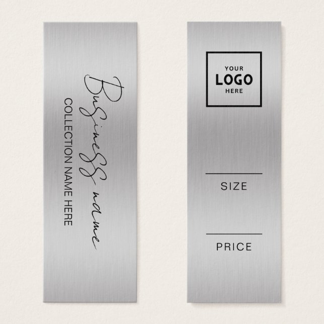 Modern Minimalist Price Hang Tag Card (Front & Back)