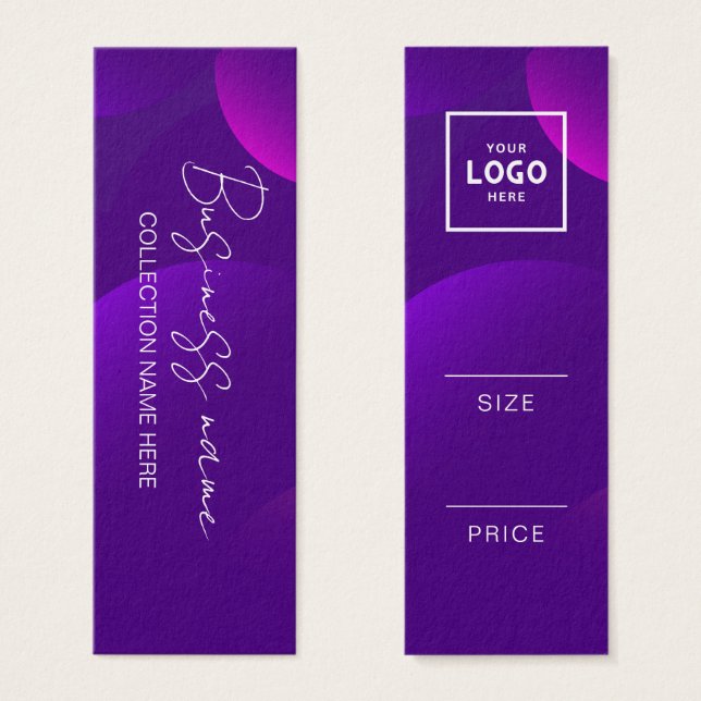Modern Minimalist Price Hang Tag Card (Front & Back)