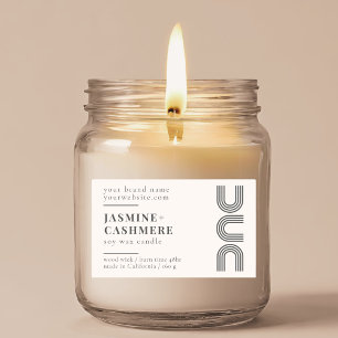 Modern minimalist product packaging candle label