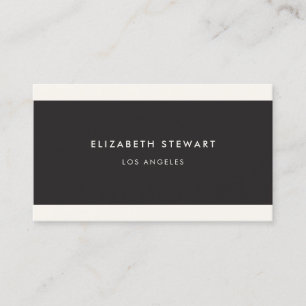 Modern Minimalist Professional Black and Ivory Business Card
