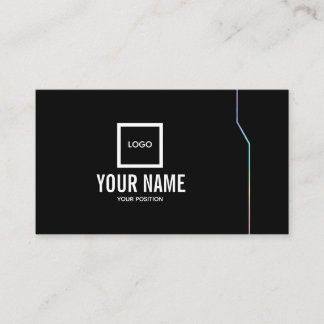 Modern Minimalist Professional Black Corporate Business Card