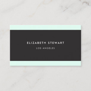 Modern Minimalist Professional Black, White Green Business Card