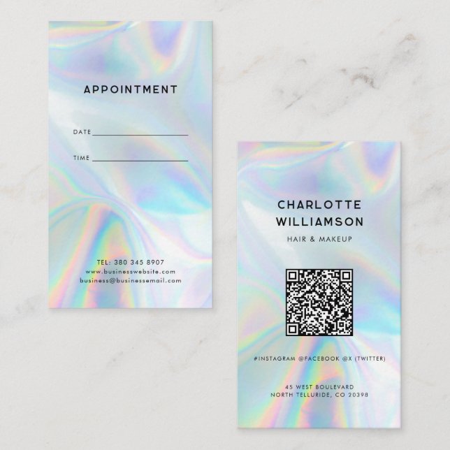 Modern Minimalist Professional Business Appointment Card (Front/Back)