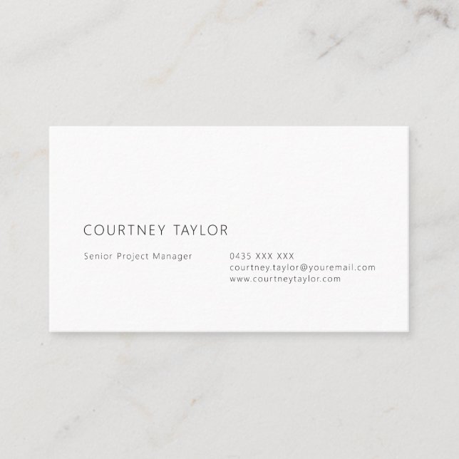 Modern minimalist professional business card (Front)