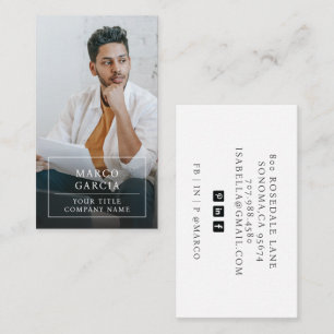 Modern Minimalist Professional Business Photo Business Card