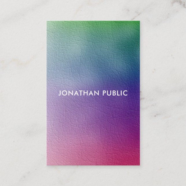 Modern Minimalist Professional Colourful Template Business Card (Front)