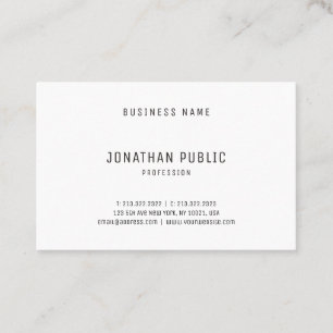 Modern Minimalist Professional Design Elegant Top Business Card