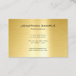 Modern Minimalist Professional Design Gold Plain Business Card
