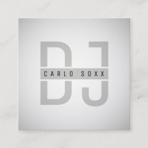 Modern minimalist professional DJ Square Business Card