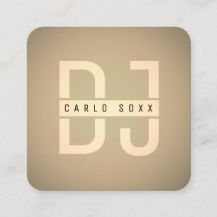Modern minimalist professional DJ  Square Business Square Business Card