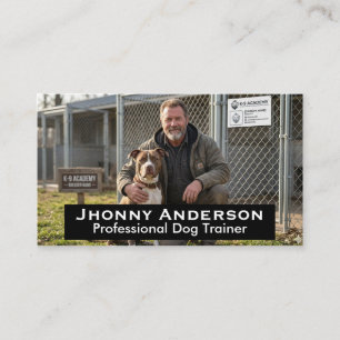 Modern Minimalist Professional Dog Trainer Custom Business Card