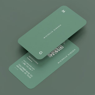 Modern Minimalist Professional Dusty Teal Business Card