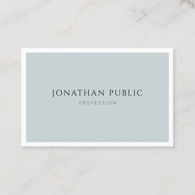 Modern Minimalist Professional Elegant Blue Green Business Card (Front)