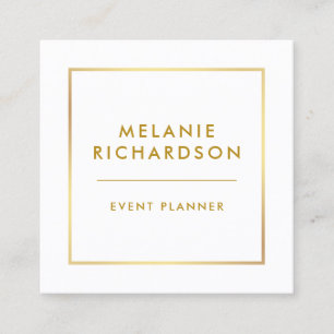 Modern Minimalist Professional Elegant Gold Frame Square Business Card