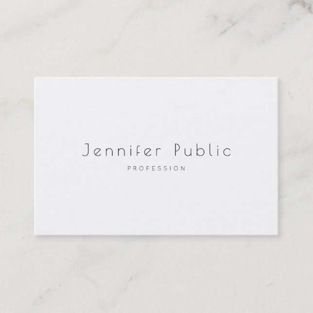 Modern Minimalist Professional Elegant Plain Luxe Business Card (Front)