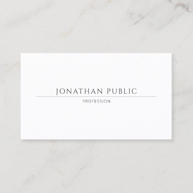 Modern Minimalist Professional Elegant Simple Chic Business Card (Front)