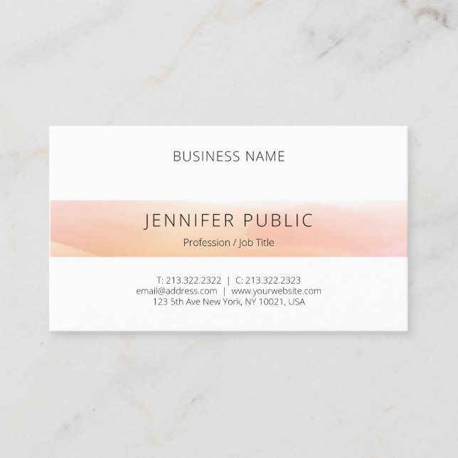 Modern Minimalist Professional Elegant Template Business Card (Front)