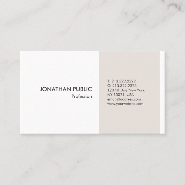 Modern Minimalist Professional Elegant Template Business Card (Front)