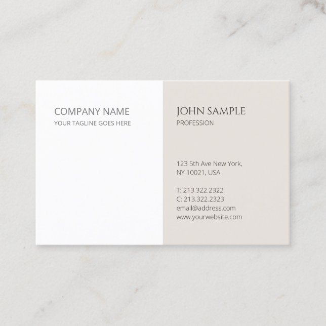 Modern Minimalist Professional Elegant Template Business Card (Front)