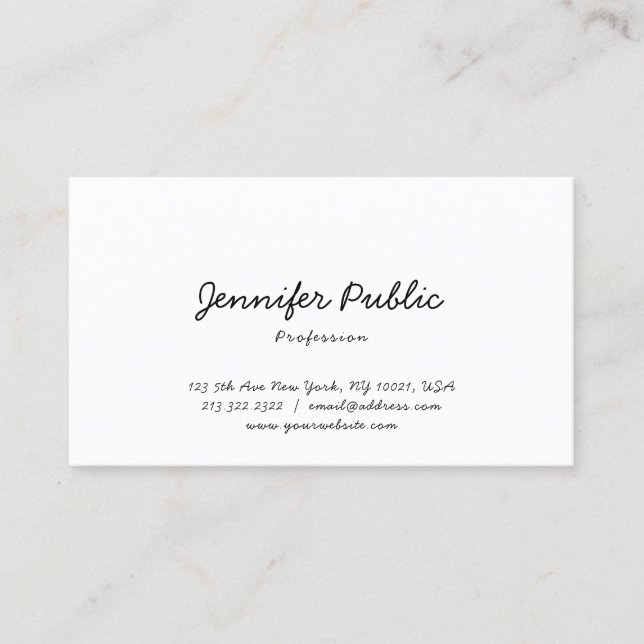 Modern Minimalist Professional Elegant Template Business Card (Front)