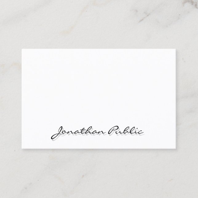 Modern Minimalist Professional Elegant White Clean Business Card (Front)