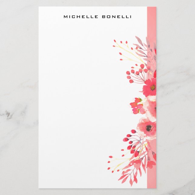 Modern Minimalist Professional Flower Stationery (Front)