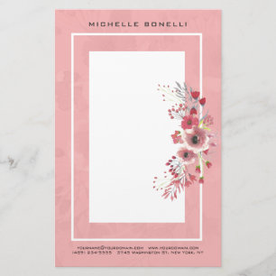 Modern Minimalist Professional Flowers Feminine Stationery