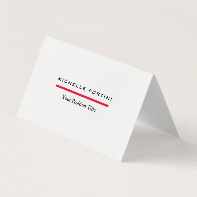 Modern Minimalist Professional Folded Business Card (Front)
