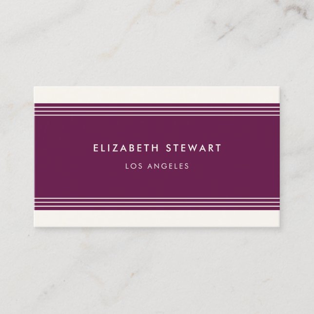 Modern Minimalist Professional Fuchsia and Ivory Business Card (Front)