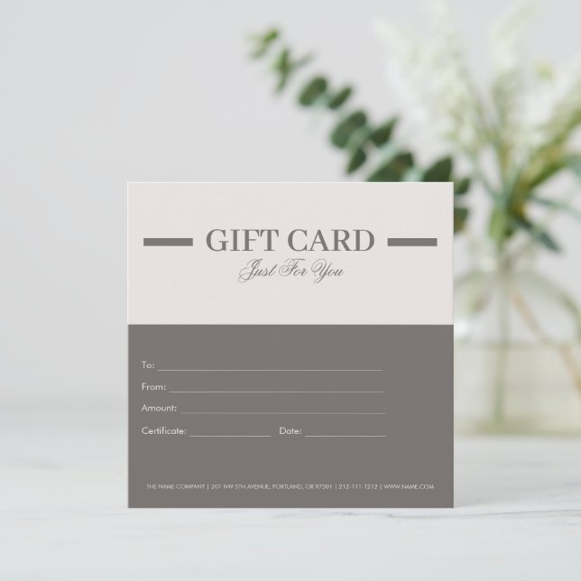 Modern Minimalist Professional Gift Certificates (Standing Front)