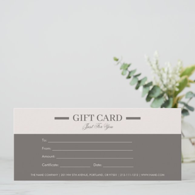 Modern Minimalist Professional Gift Certificates (Standing Front)