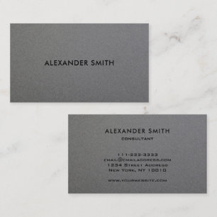 Modern minimalist professional gray metal style business card