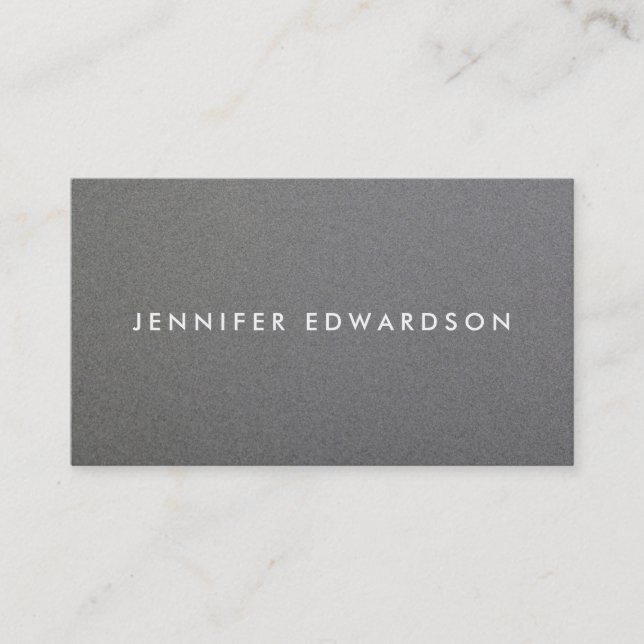 Modern minimalist professional grey metal style bu business card (Front)
