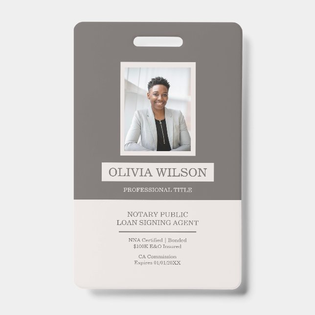 Modern Minimalist Professional ID  Badge (Front)