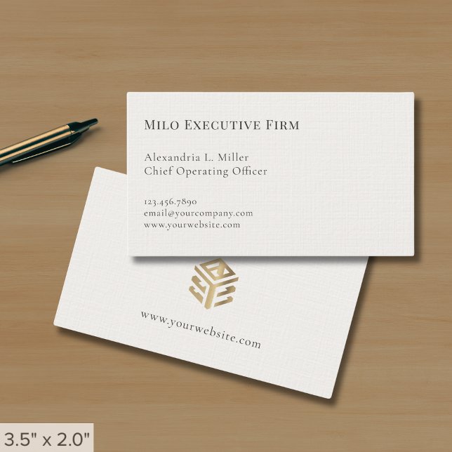 Modern Minimalist Professional Linen Business Card (Creator Uploaded)