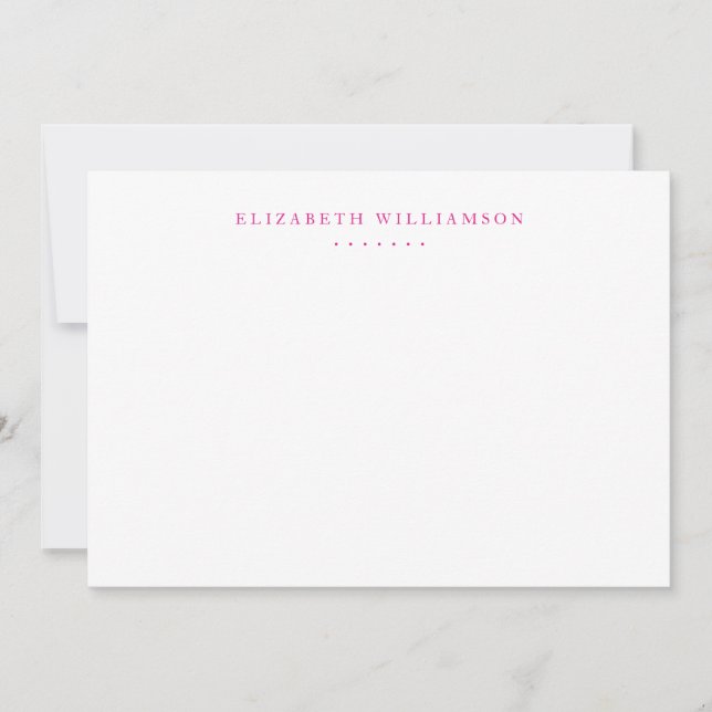 Modern Minimalist Professional Magenta Pink Card (Front)