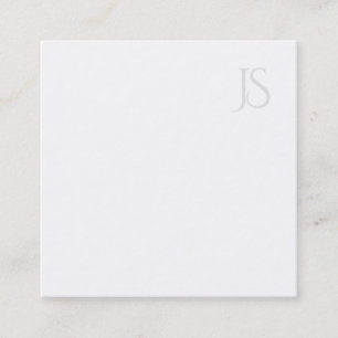 Modern Minimalist Professional Monogram Simple Square Business Card
