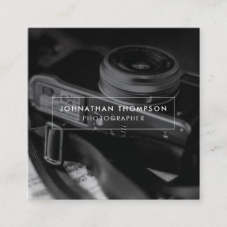 Modern Minimalist Professional Photographer Square Business Card