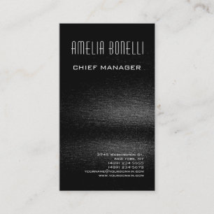 Modern Minimalist Professional Plain Dark Grey Business Card