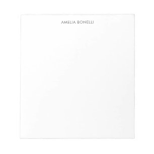 Modern Minimalist Professional Plain Simple Name Notepad