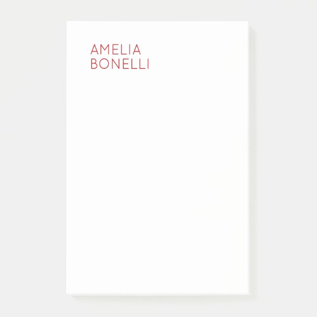 Modern Minimalist Professional Plain White Post-it Notes (Front)