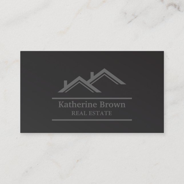 Modern Minimalist Professional Real Estate Realtor Business Card (Front)